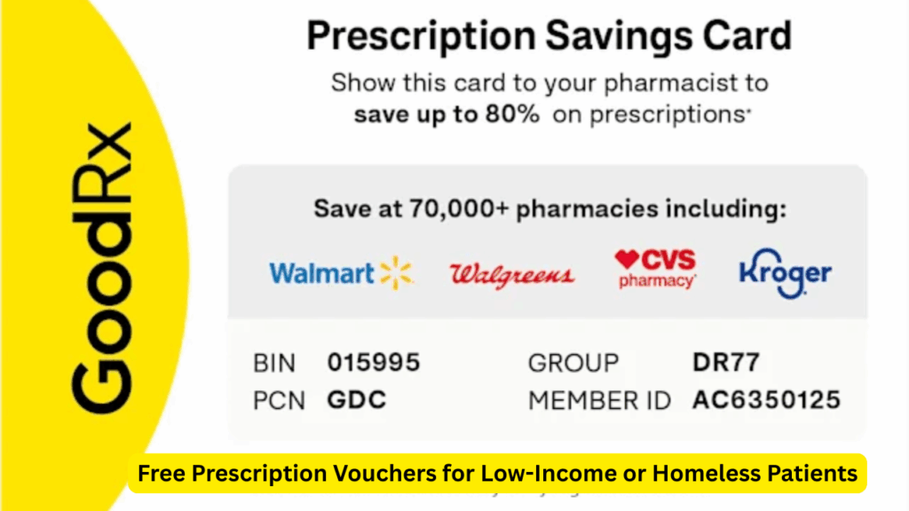 Free Prescription Vouchers for Low-Income or Homeless Patients