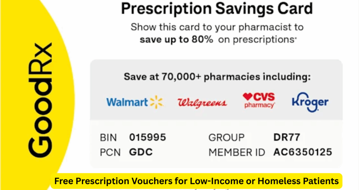 Free Prescription Vouchers for Low-Income or Homeless Patients