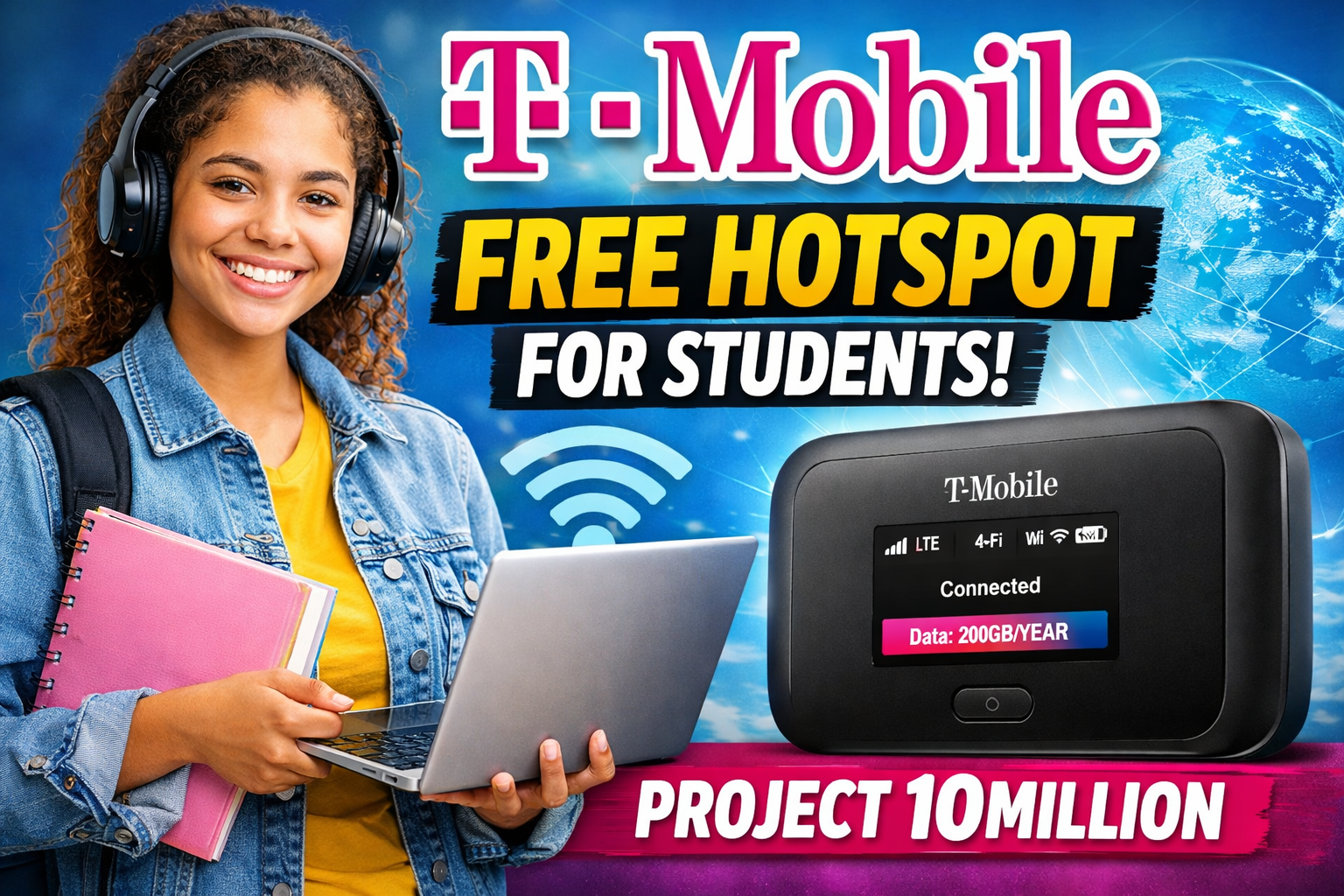 Read more about the article T-Mobile Free Hotspot for Students – Project 10Million